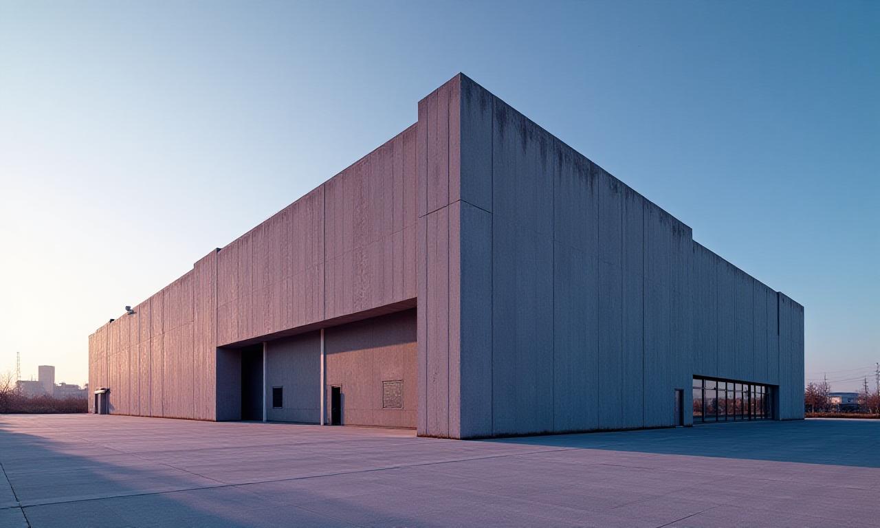 Modern high-security freight terminal under blue sky