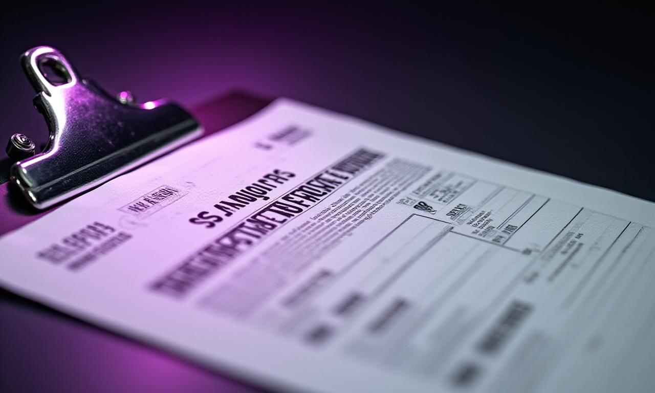 Close up of a logistics contract on a metal clipboard